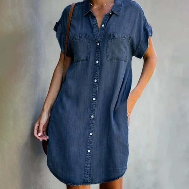 KL | Minivestido vaquero con tapeta de botones