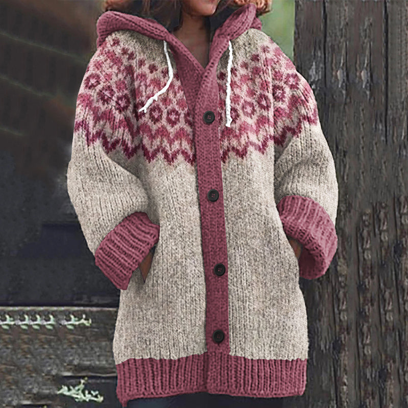Vintage Tribal Icelandic Pattern Cozy Cardigan Sweater elevenforest