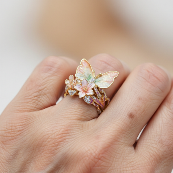 Oro Anillo elegante para toda ocasión
