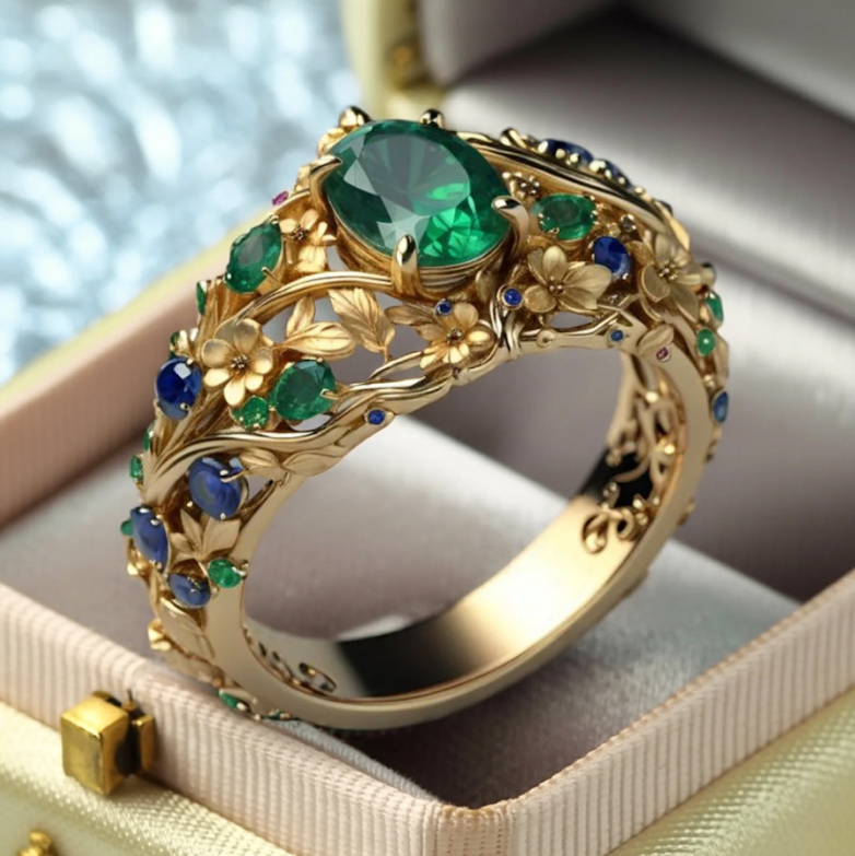 Oro Anillo elegante para toda ocasión