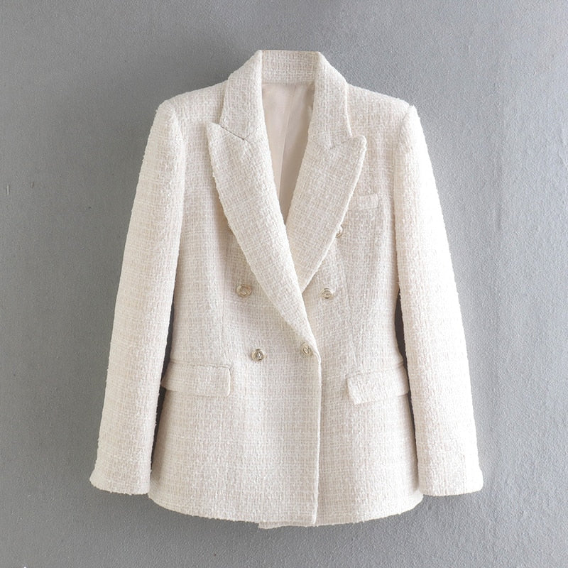 CM | Blazer de doble botonadura para mujer