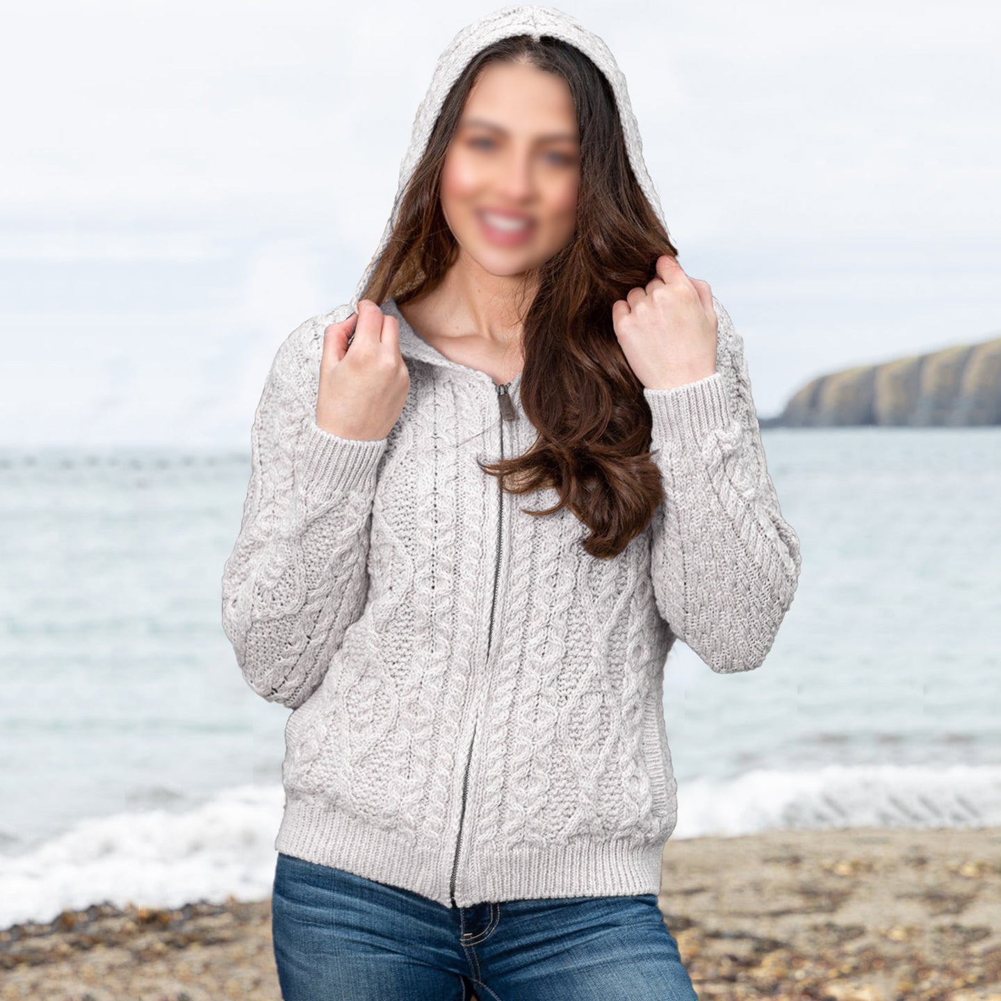 Men'S Retro Aran Jacquard Cozy Zipper Hooded Sweater elevenforest