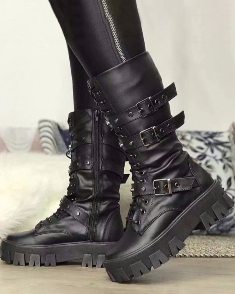 KL | Botas con cremallera y hebillas