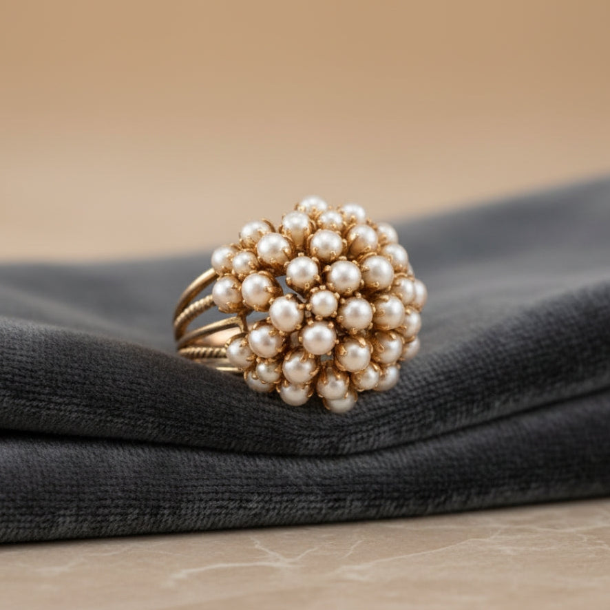 Perla Anillo elegante para toda ocasión