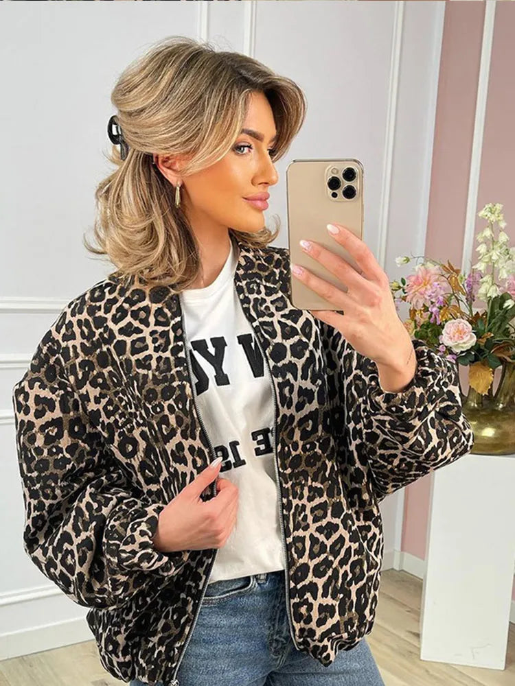 CM | Chaqueta Lanie con estampado de leopardo