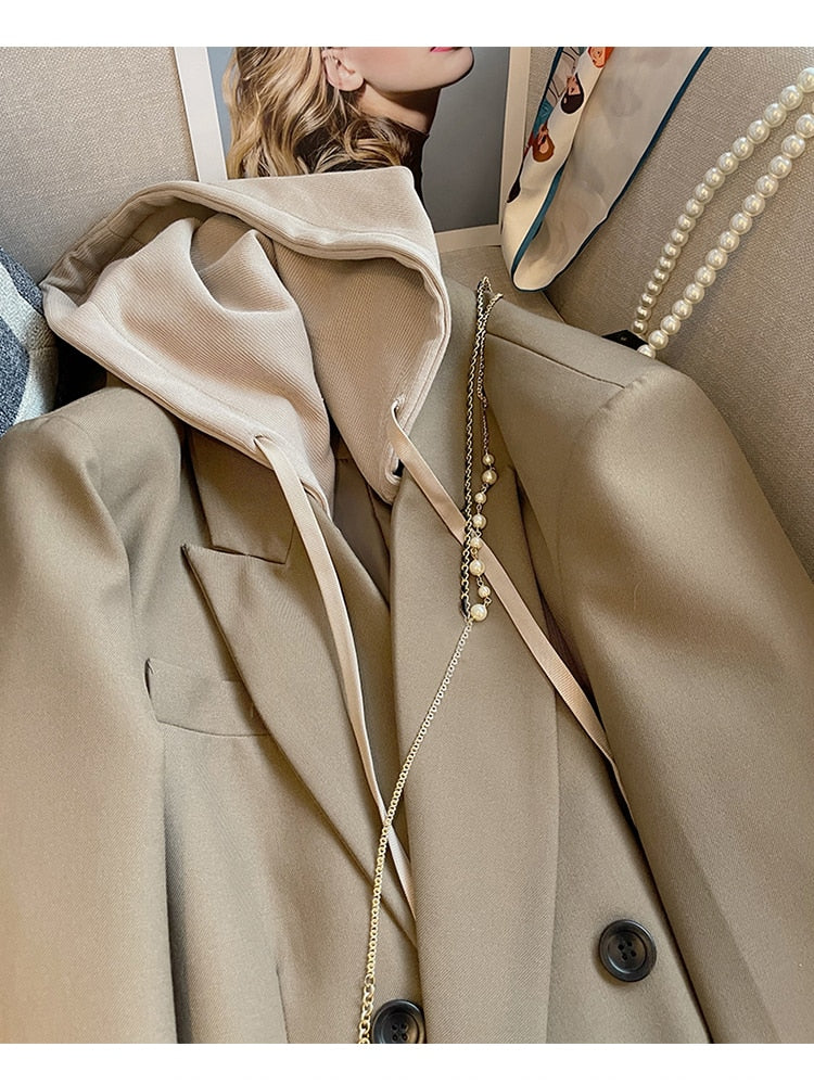 CM | FaysBlazer I Americana oversize con capucha para mujer