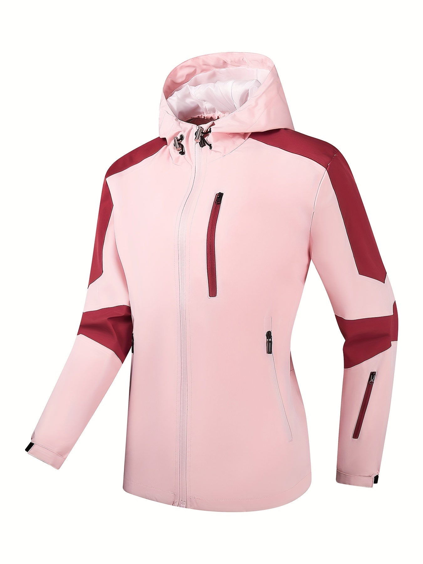 CM | Chaqueta deportiva para mujer con capucha y bolsillos con cremallera