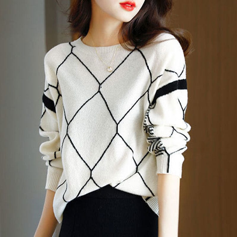 CM | Jersey con estampado de cuadros en contraste 2024