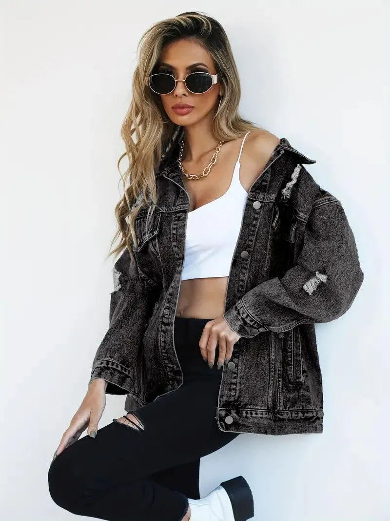 CM | Chaqueta vaquera oversize de moda para mujer