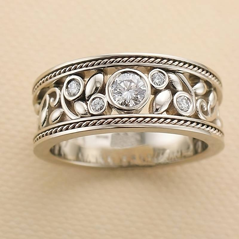 Plata Anillo artesanal delicado