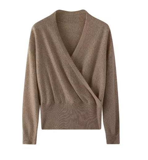 CM | Jersey de cachemira con cuello en V Cross
