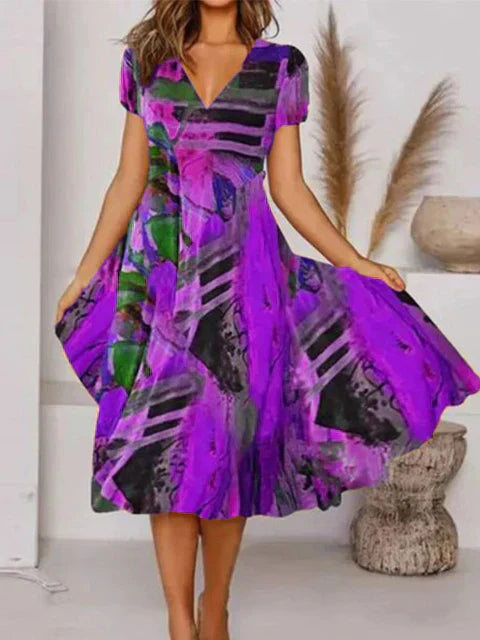 KL | Vestido bohemio de verano con escote en V