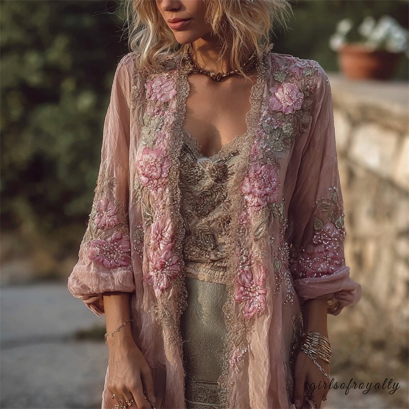 Un cárdigan de estilo vintage con delicados detalles atemporales