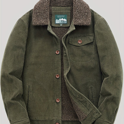 CM | Cálida chaqueta de botones de forro polar
