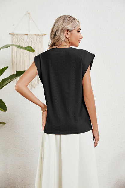 CM | Gilet d'été T-shirt à manches courtes creuses