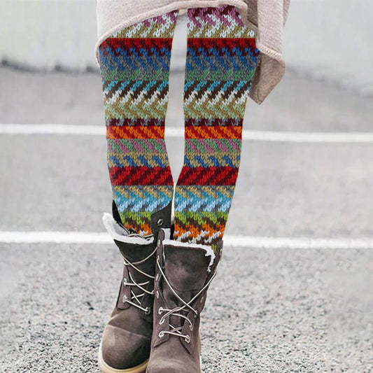 Vintage Knitted Patchwork Comfy Leggings elevenforest