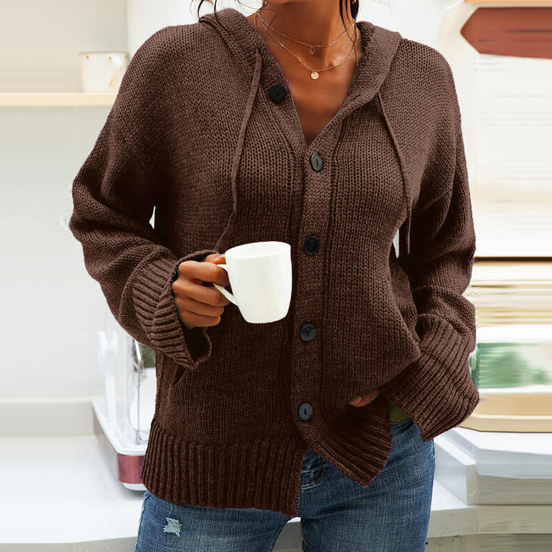 Vintage Hooded Knitted Long-Sleeve Cardigan elevenforest