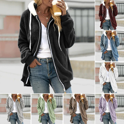 Paula® | Buy 2 loose warm hooded zip jackets with free shipping
