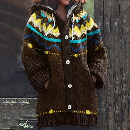 Vintage Icelandic Knitted Printed Warm Sweater Cardigan elevenforest