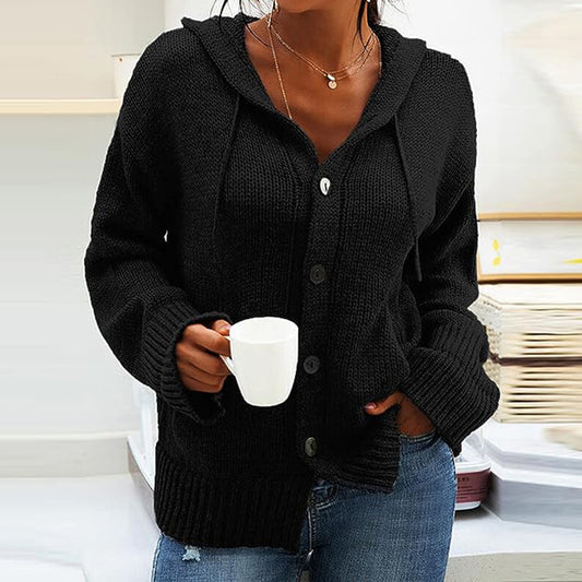 Vintage Hooded Knitted Long-Sleeve Cardigan elevenforest