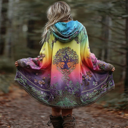 Women's Viking Tree Of Life Cozy Warm Cardigan Jacket artswardrobe
