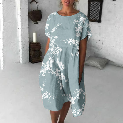 Comstylish Cherry Blossom Japanese Flowy Midi Dress