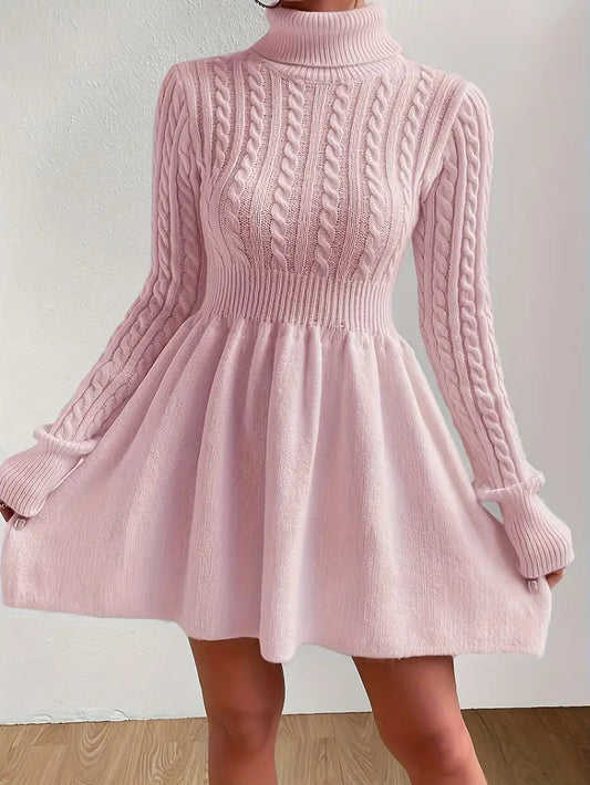 Raquel® | Women's A-line sweater dress with long sleeves and feminine cut