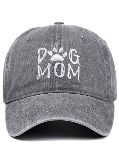 Comstylish Dog Mom Embroidered Washed Track Cap