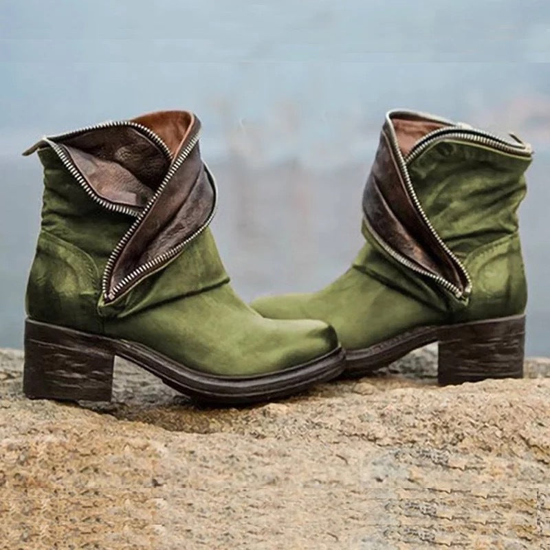 KL | Elegantes botines plegables con cierre de cremallera