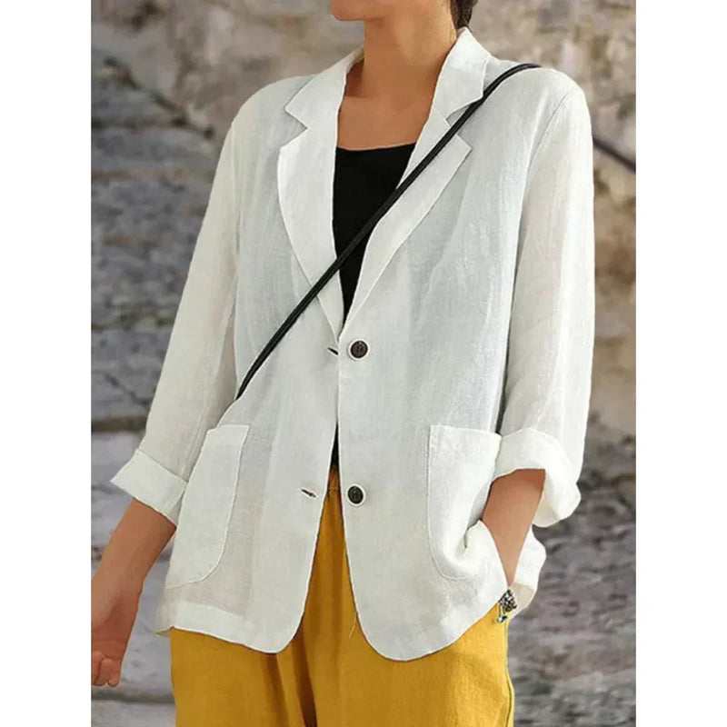 CM | blazer de lino de estilo refinado