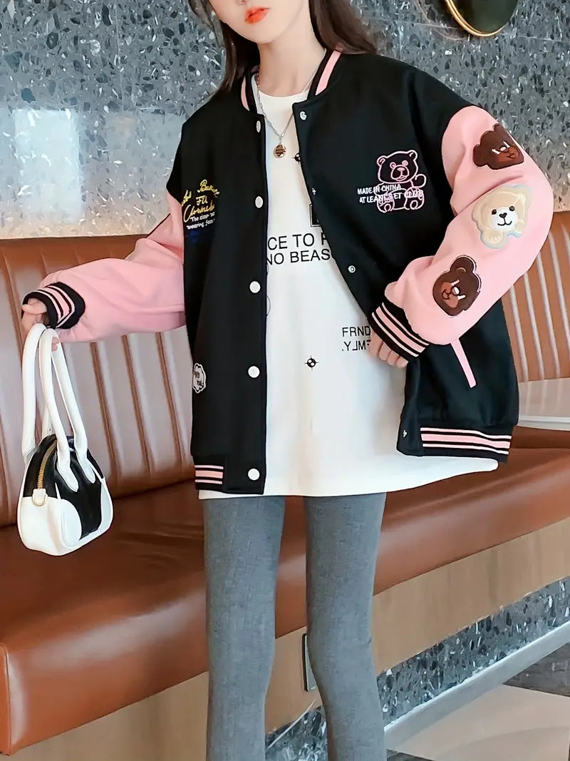 CM | Chaqueta de colegio con acogedor estampado de osos