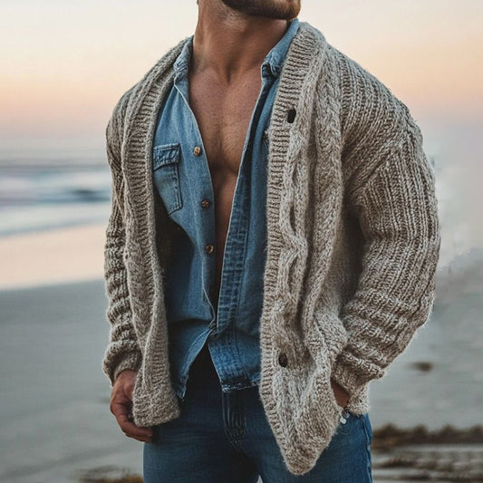 Fairman Island Jacquard Retro Buttons Sweater Cardigan elevenforest