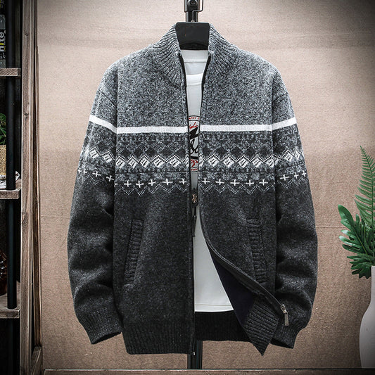 Men's Vintage Knitted Pattern Cardigan Sweater elevenforest