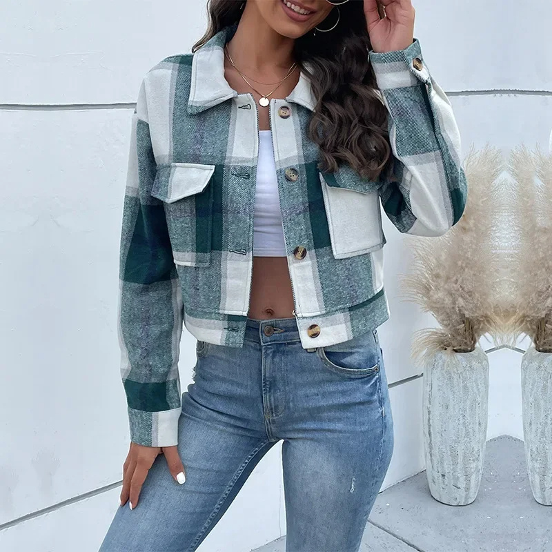 CM | Chaqueta a cuadros de moda para mujer
