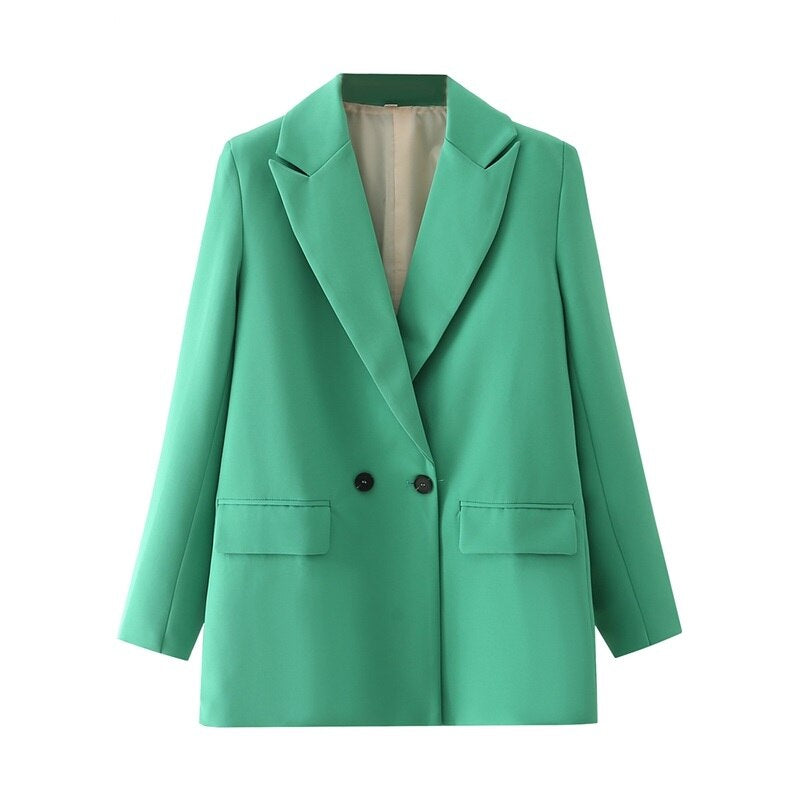 CM | Blazer de doble botonadura para mujer