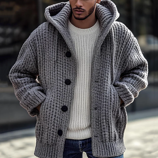 Men'S Vintage Jacquard Buttoned Down Cozy Sweater Cardigan elevenforest