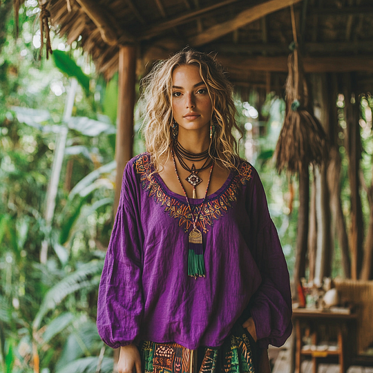 Blusa de estilo vintage atemporal