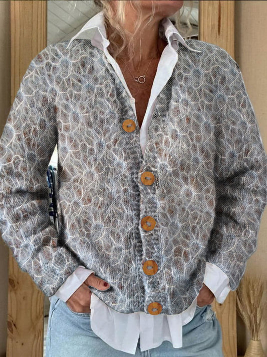 Icelandic Style Women's Knit Sweater Cardigan elevenforest