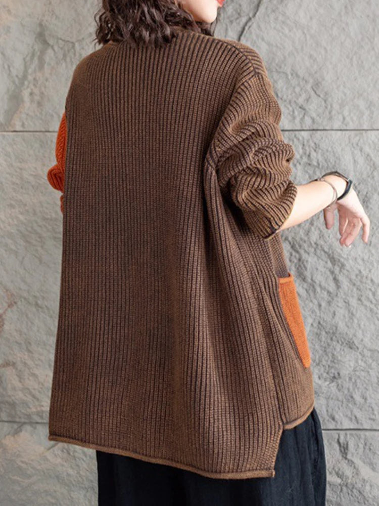 CM | Elegante chaqueta de punto con degradado de color y botones