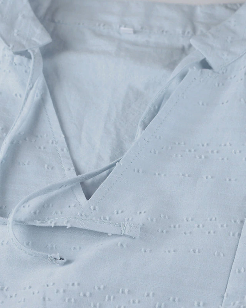 KL | Minivestido de línea A con escote en V, mangas 3/4 y bolsillos