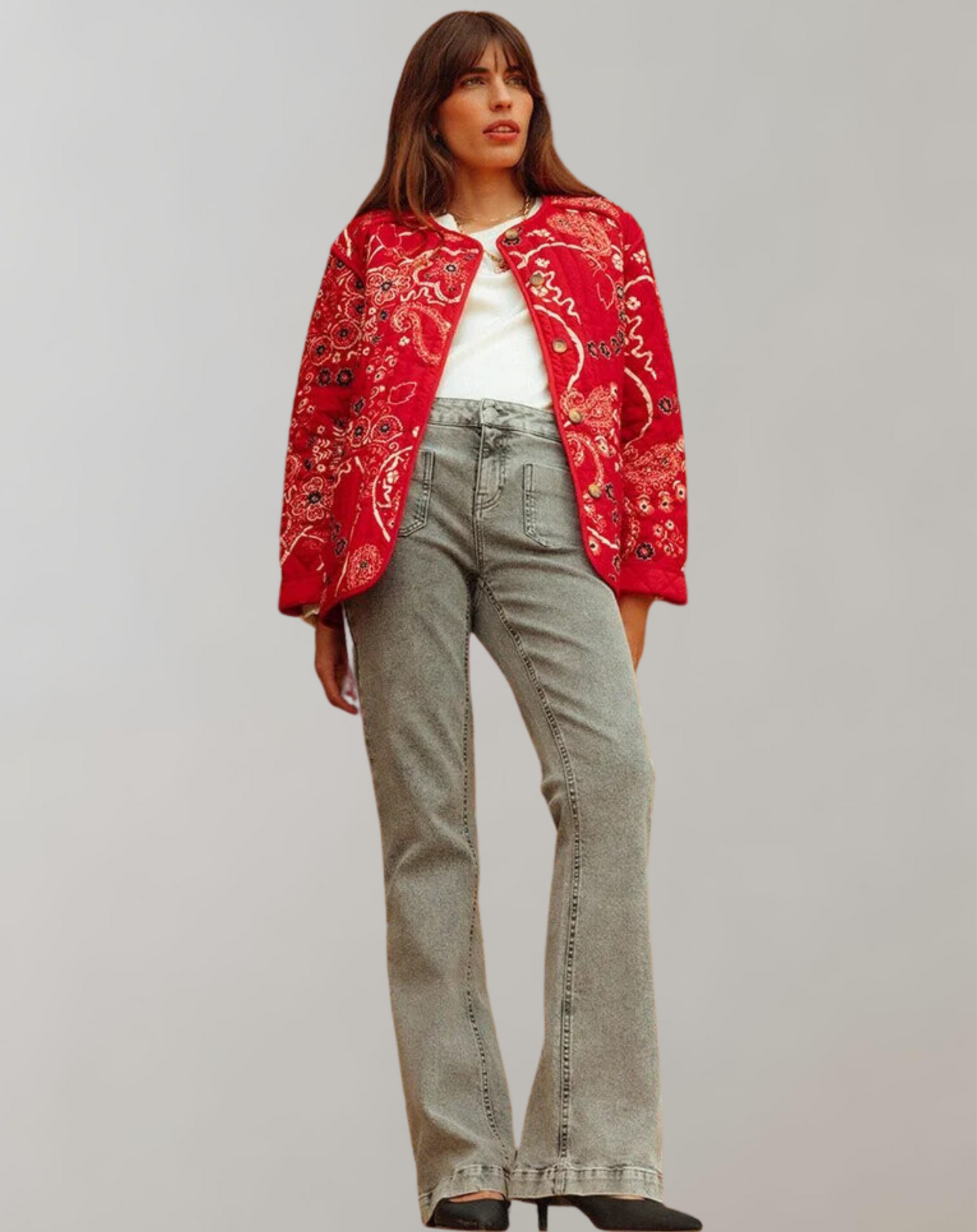 CM | Chaqueta suave estampada informal