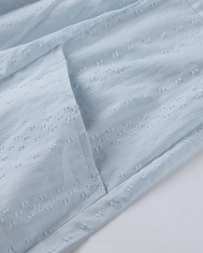 KL | Minivestido de línea A con escote en V, mangas 3/4 y bolsillos