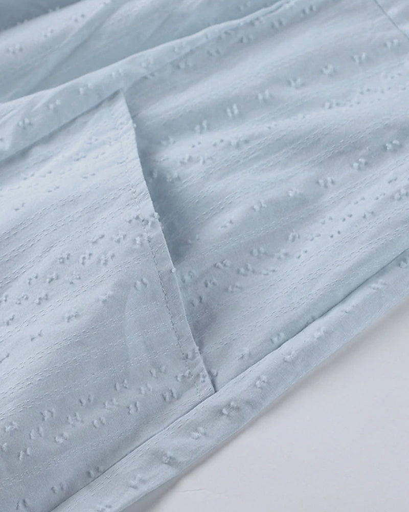 KL | Minivestido de línea A con escote en V, mangas 3/4 y bolsillos