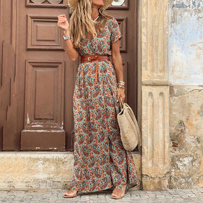 KL | Vestido maxi boho con abertura
