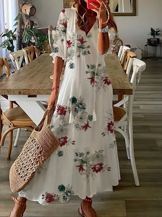 KL | Maxi vestido floral con lazo