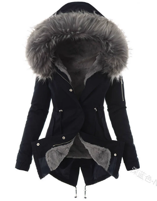 CM | elegante abrigo de invierno de piel sintética