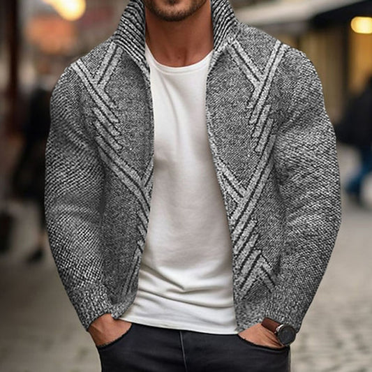 Men's Vintage Knitted Pattern Cardigan Sweater elevenforest