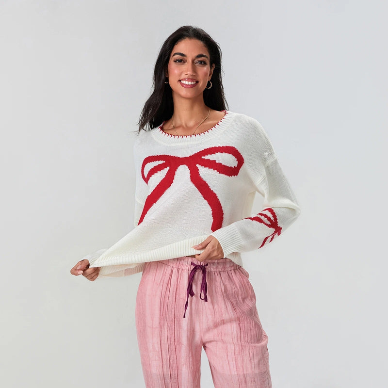 CM | MW - Festivo jersey de punto con diseño de lazo