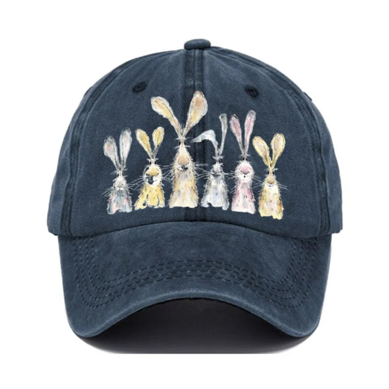 Casual Cute Bunny Print Hat artswardrobe
