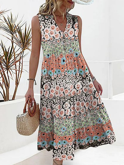 KL | Maxi Vestido Boho Floral Sin Mangas